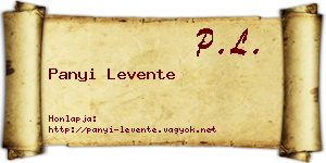 Panyi Levente névjegykártya